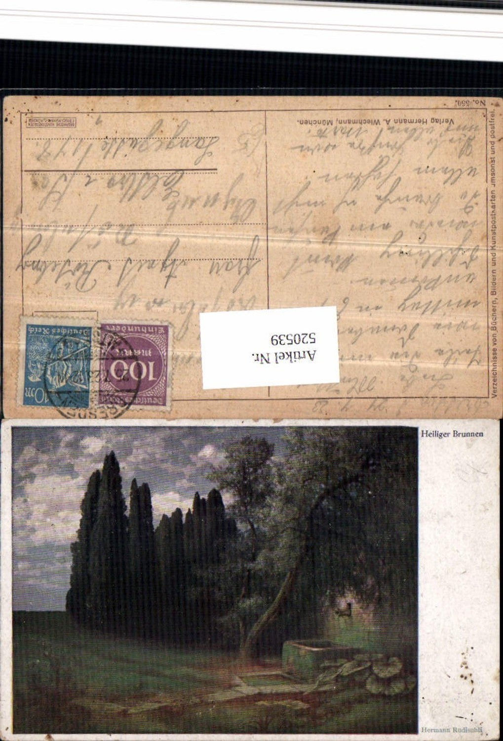 520539,Künstler AK Hermann Rüdisühli Heiliger Brunnen Landschaft