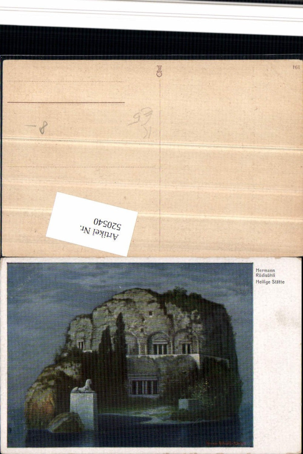 520540,Künstler AK Hermann Rüdisühli Heilige Stätte Insel Ruine