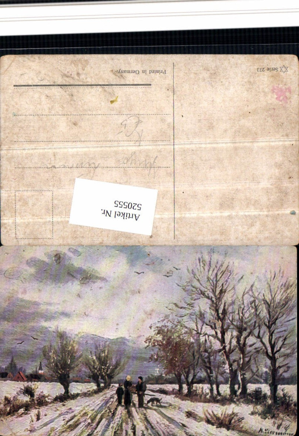 520555,Künstler AK Hugo Lissmann Winterlandschaft