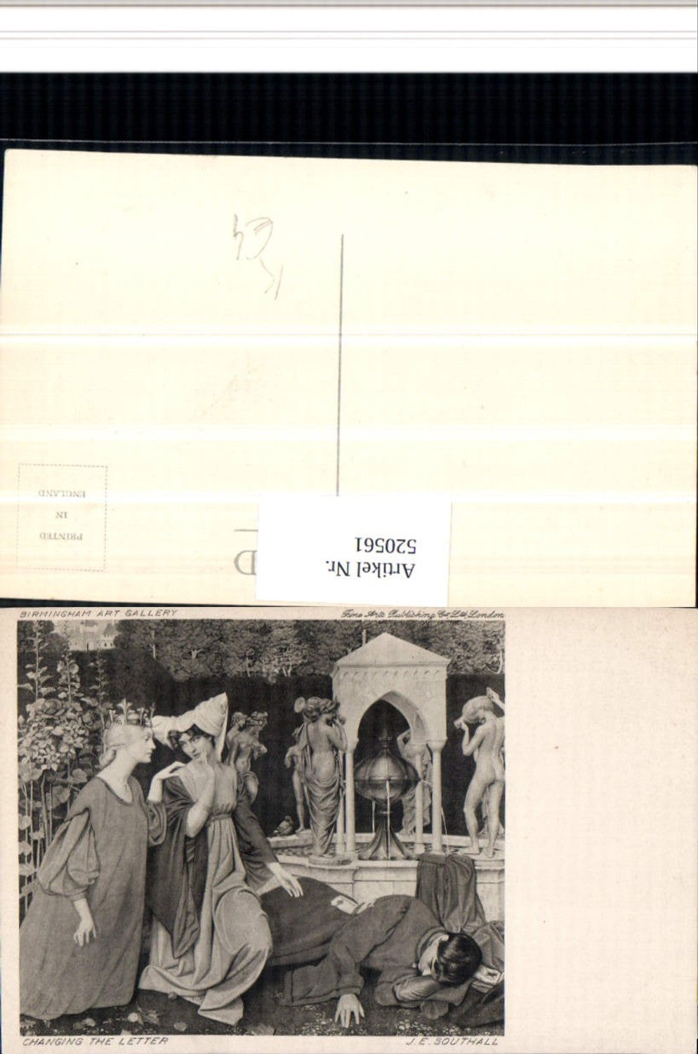 520561,Künstler AK J. E. Southall Changing the Letter Königin Brunnen