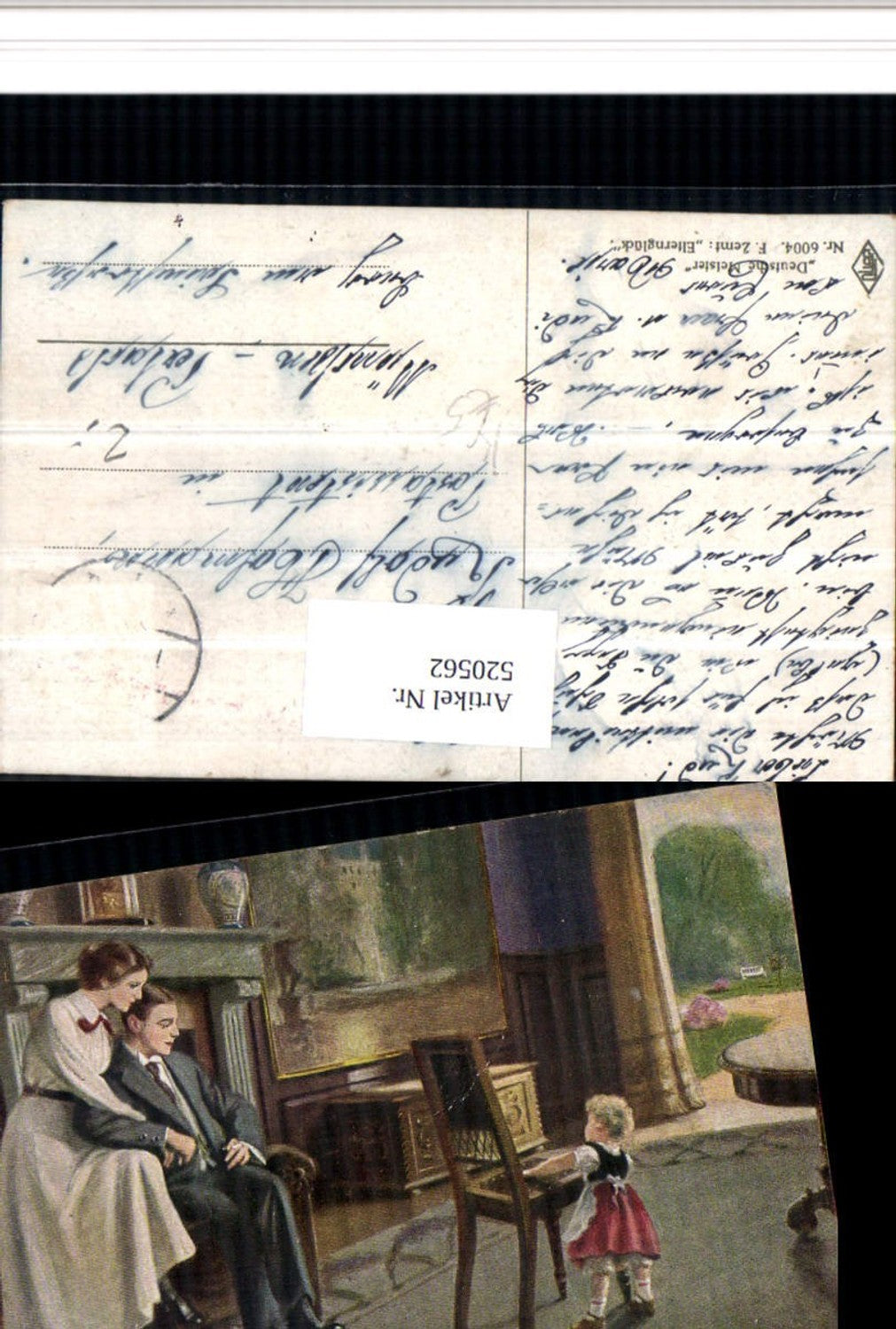 520562,Künstler AK F. Zemt Elternglück Familie Kind Stuhl Sessel