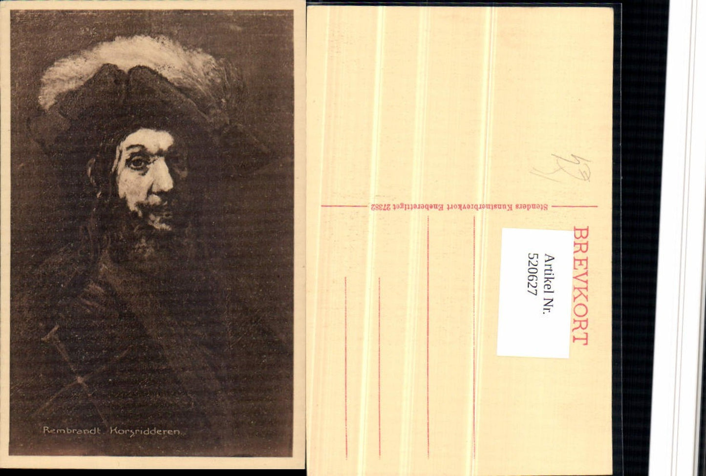 520627,Künstler AK Rembrandt Korsridderen Mann Hut Portrait