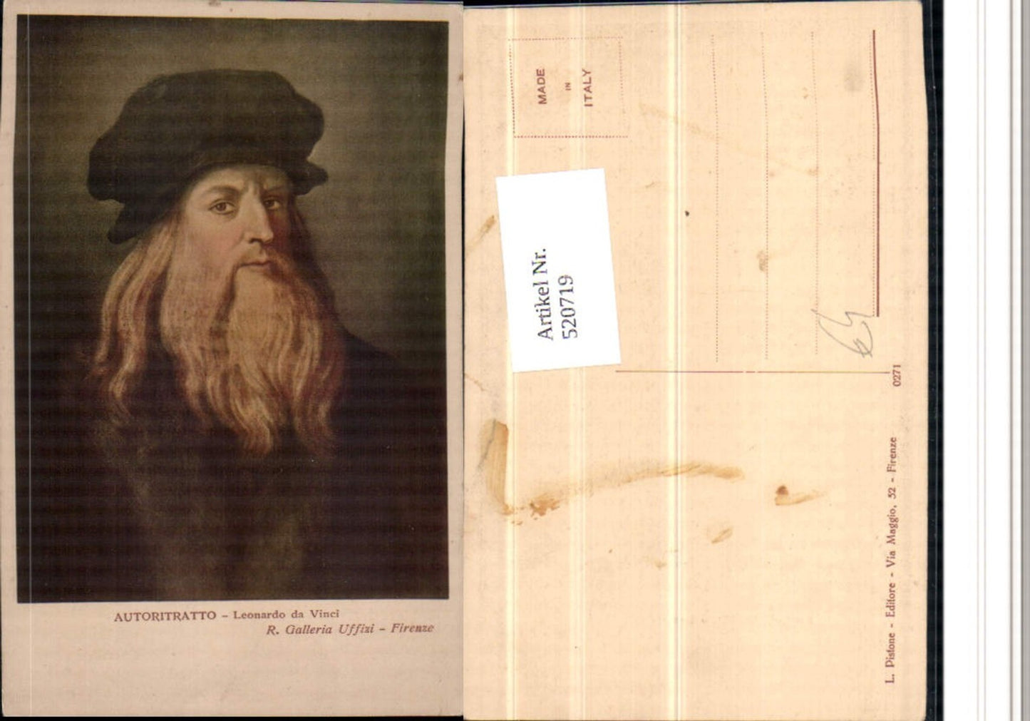 520719,Künstler AK Leonardo da Vinci Autoritratto Mann Bart Portrait