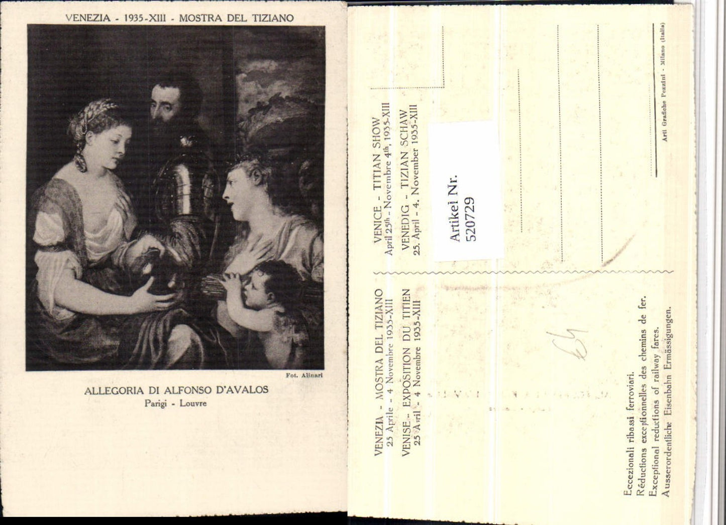 520729,Künstler AK Alinari Allegoria di Alfonso Avalos Personen