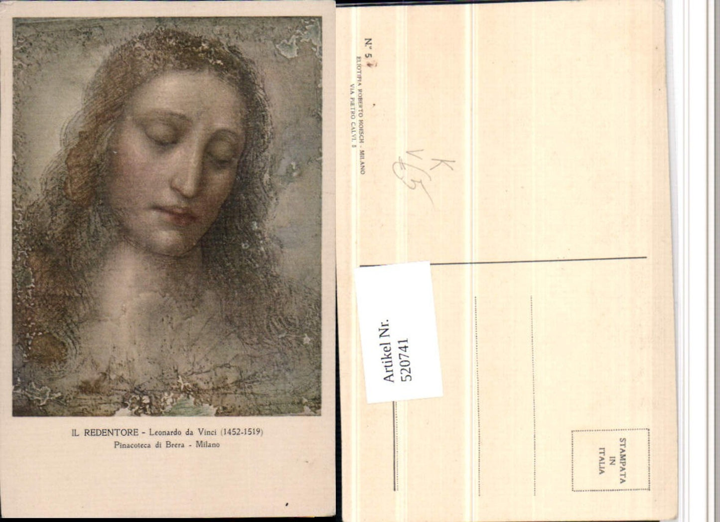 520741,Künstler AK Leonardo da Vinci Il Redentore Portrait pub Roberto Hoesch 5