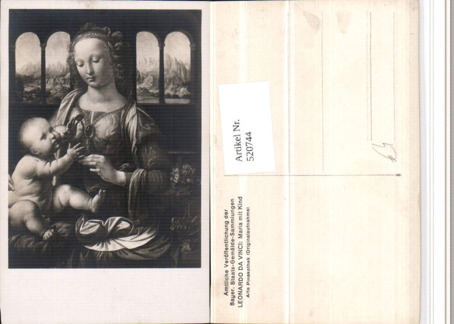 520744,Künstler AK Leonardo da Vinci Maria m. Kind Religion