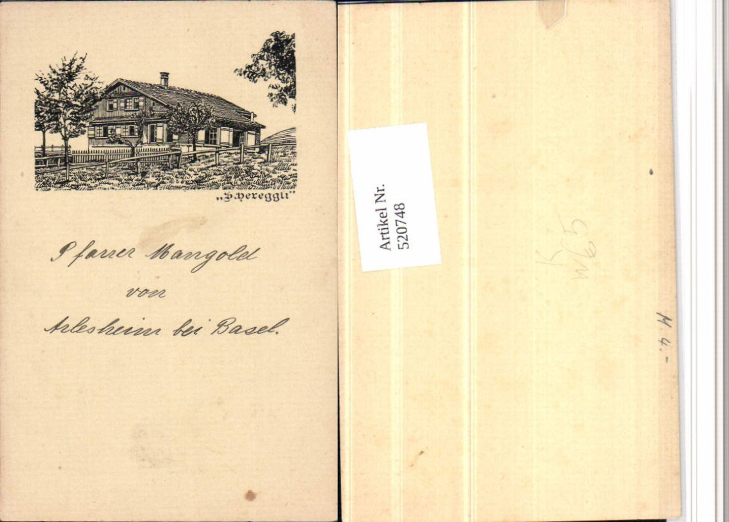 520748,Künstler AK Landschaft Haus Bäume