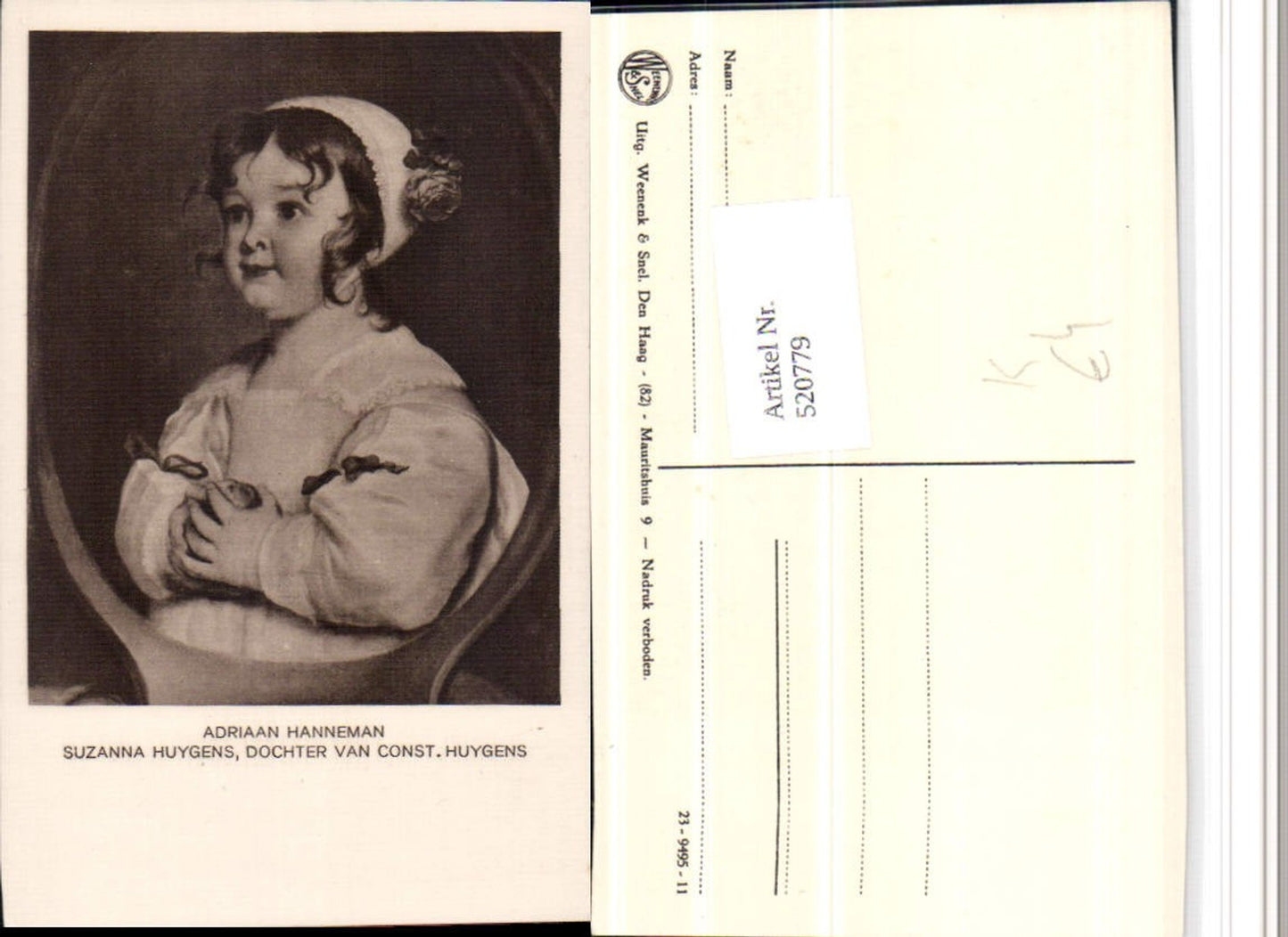 520779,Künstler AK Adriaan Hanneman Suzanna Huygens Kind Mädchen