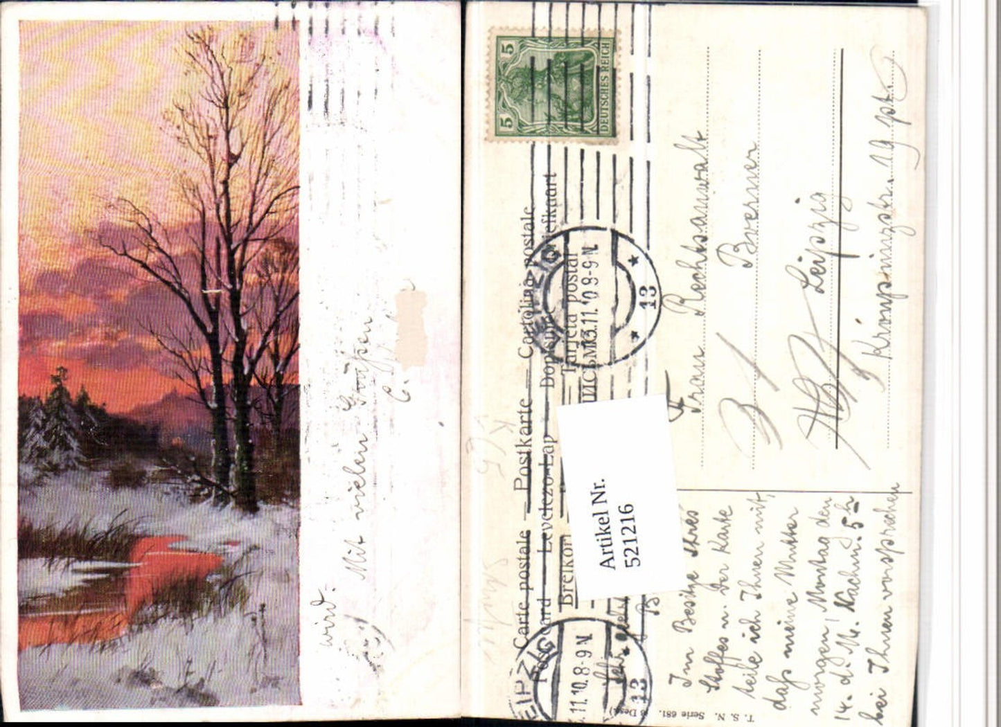 521216, Theo Stroefer 681 Artist Splitgerber Winter Landscape