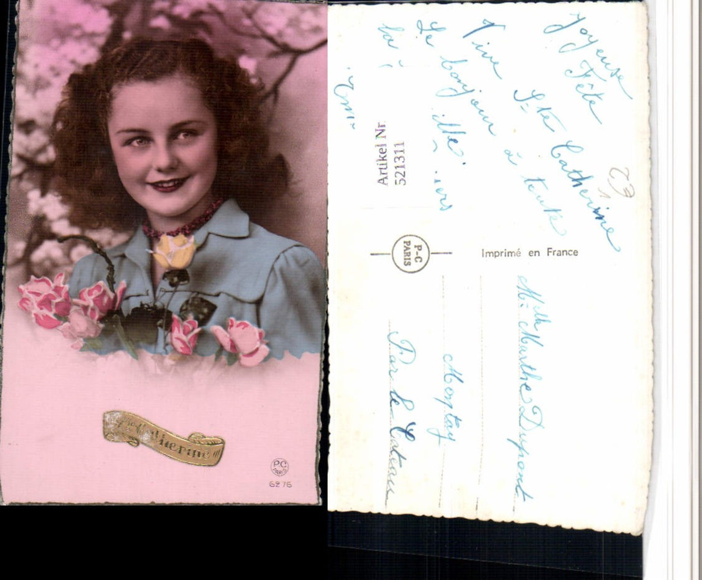 521311,P.C. Paris 6276 Ste Catherine Frau Portrait Rosen