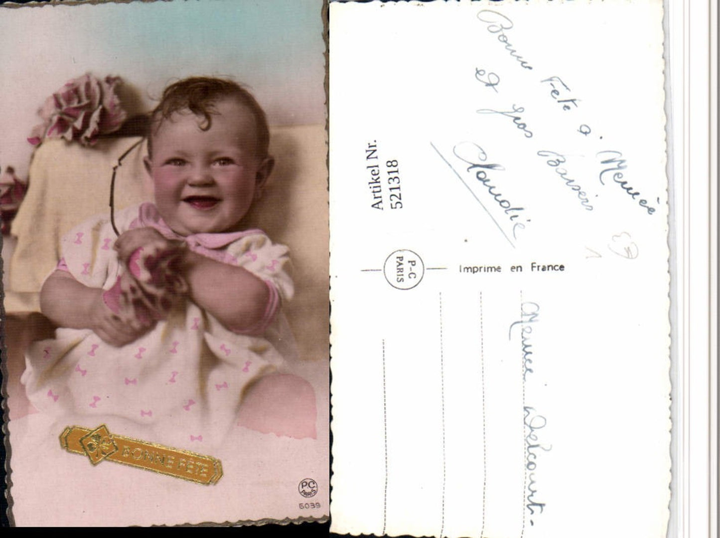 521318,P.C. Paris 6039 Bonne Fete Kind Baby Rosen