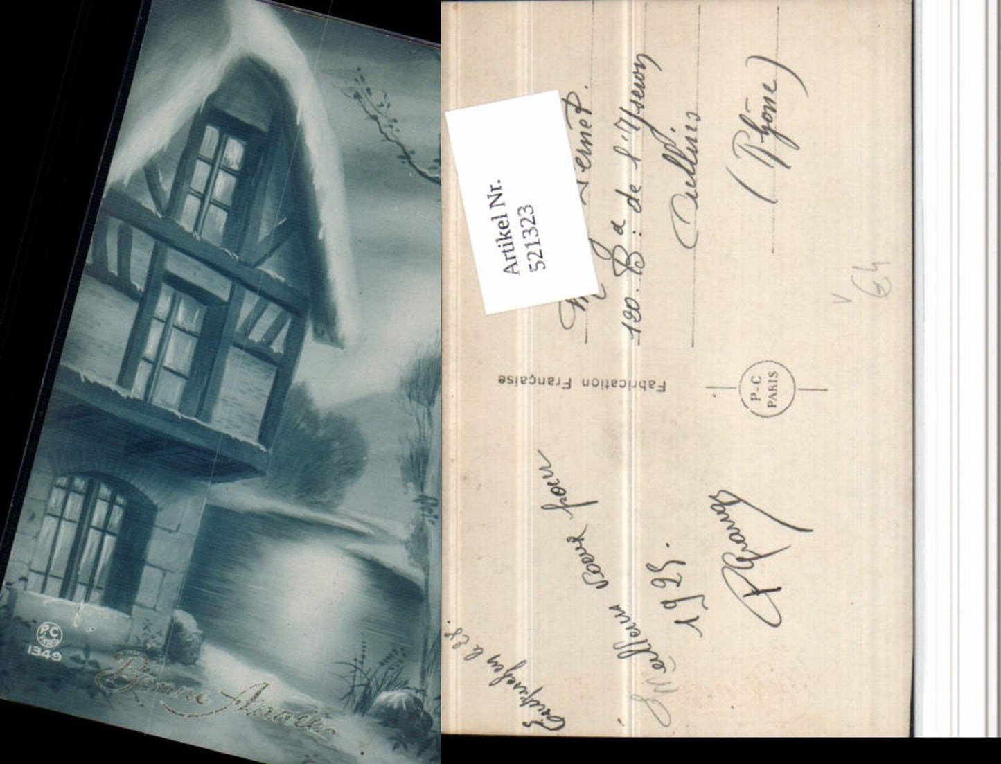 521323,P.C. Paris 1349 Bonne Annee Winterlandschaft Haus Fluss