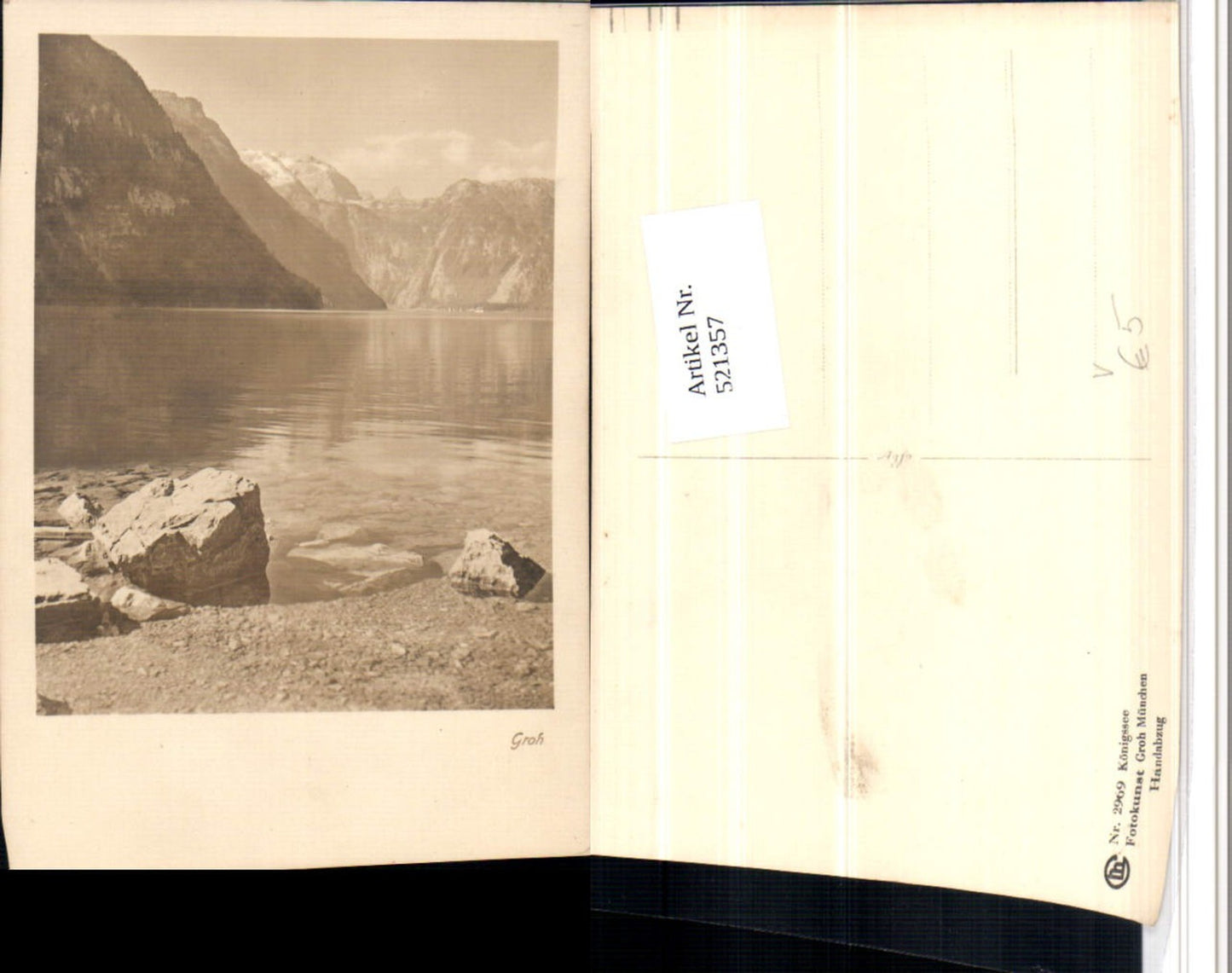 521357,Fotokunst Groh 2969 Königssee See b. Schönau Bergkulisse