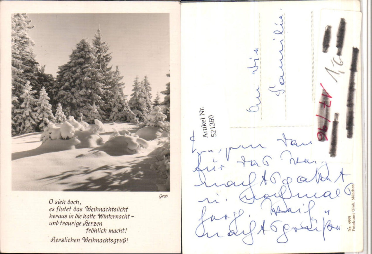 521360,Fotokunst Groh 4999 Winterlandschaft Wald Spruch