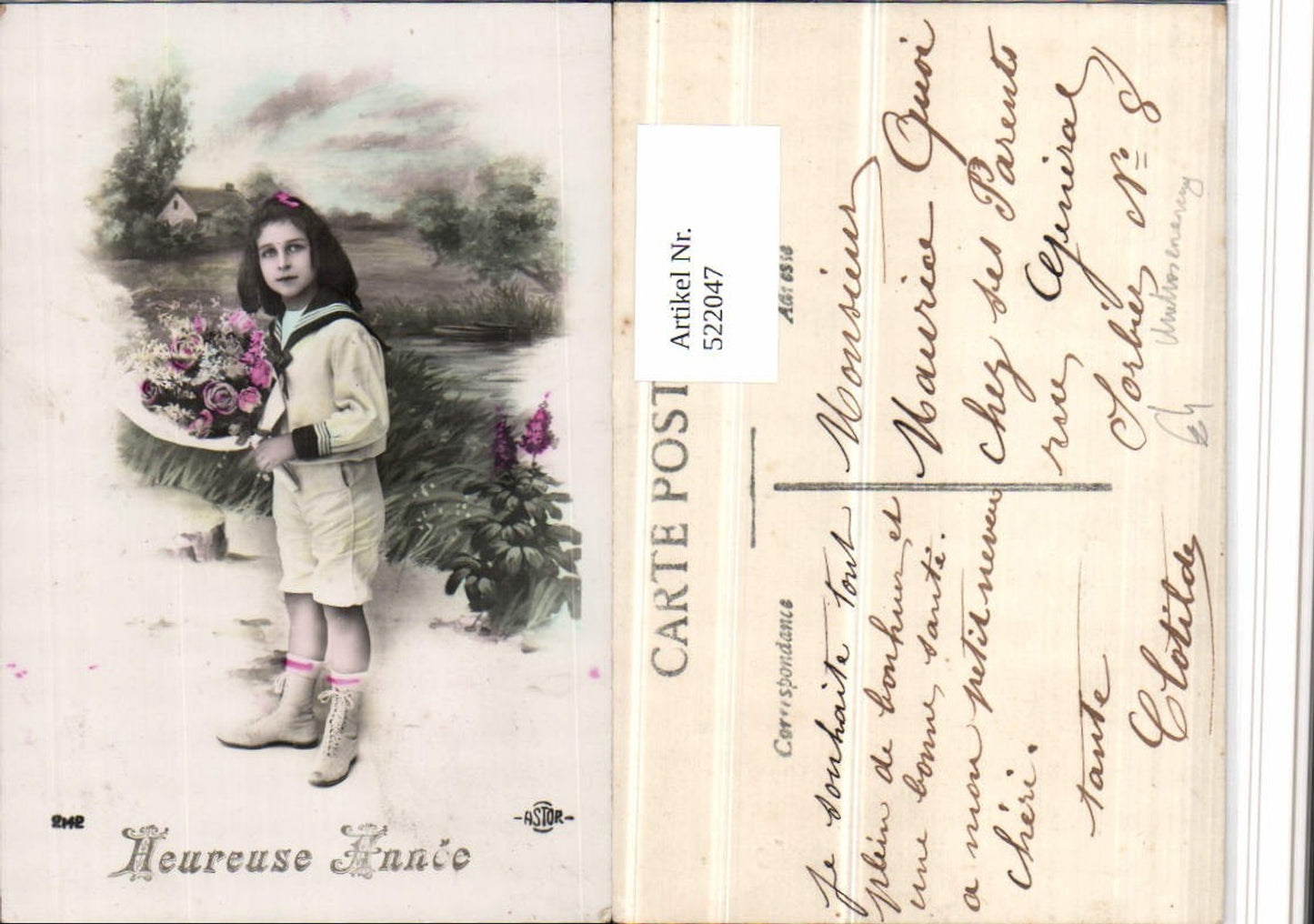 522047,Kind Uniform Matrosenanzug Blumenstrauß