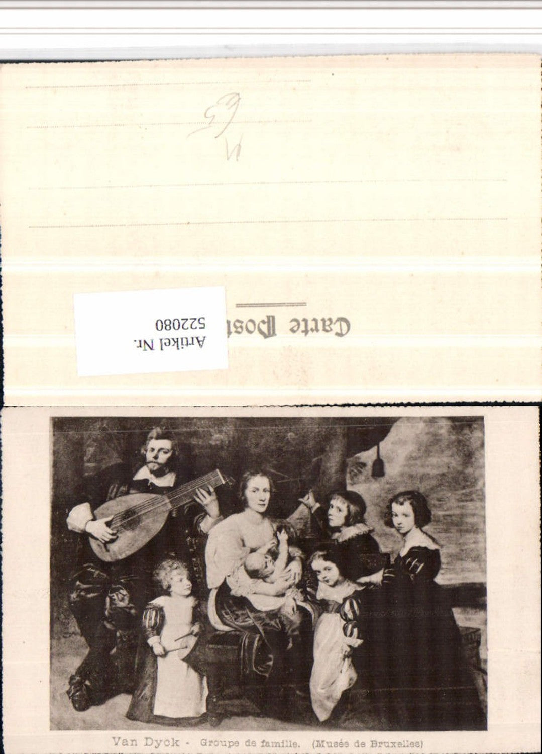 522080,Künstler AK Van Dyck Gruppe de famille Familie Instrument