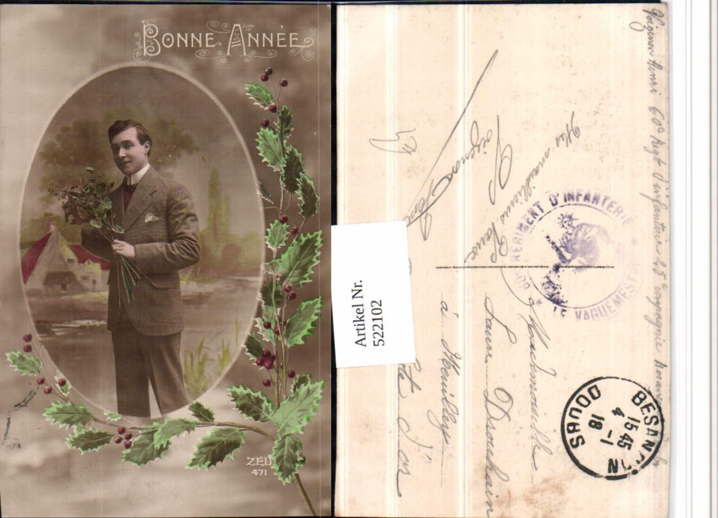 522102,Bonne Annee Mann in Anzug Passepartout