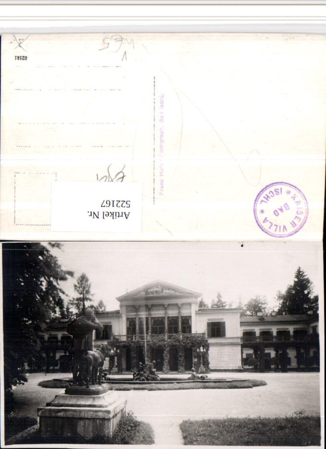 522167,Bad Ischl Kaiservilla Statue pub Franz Hofer