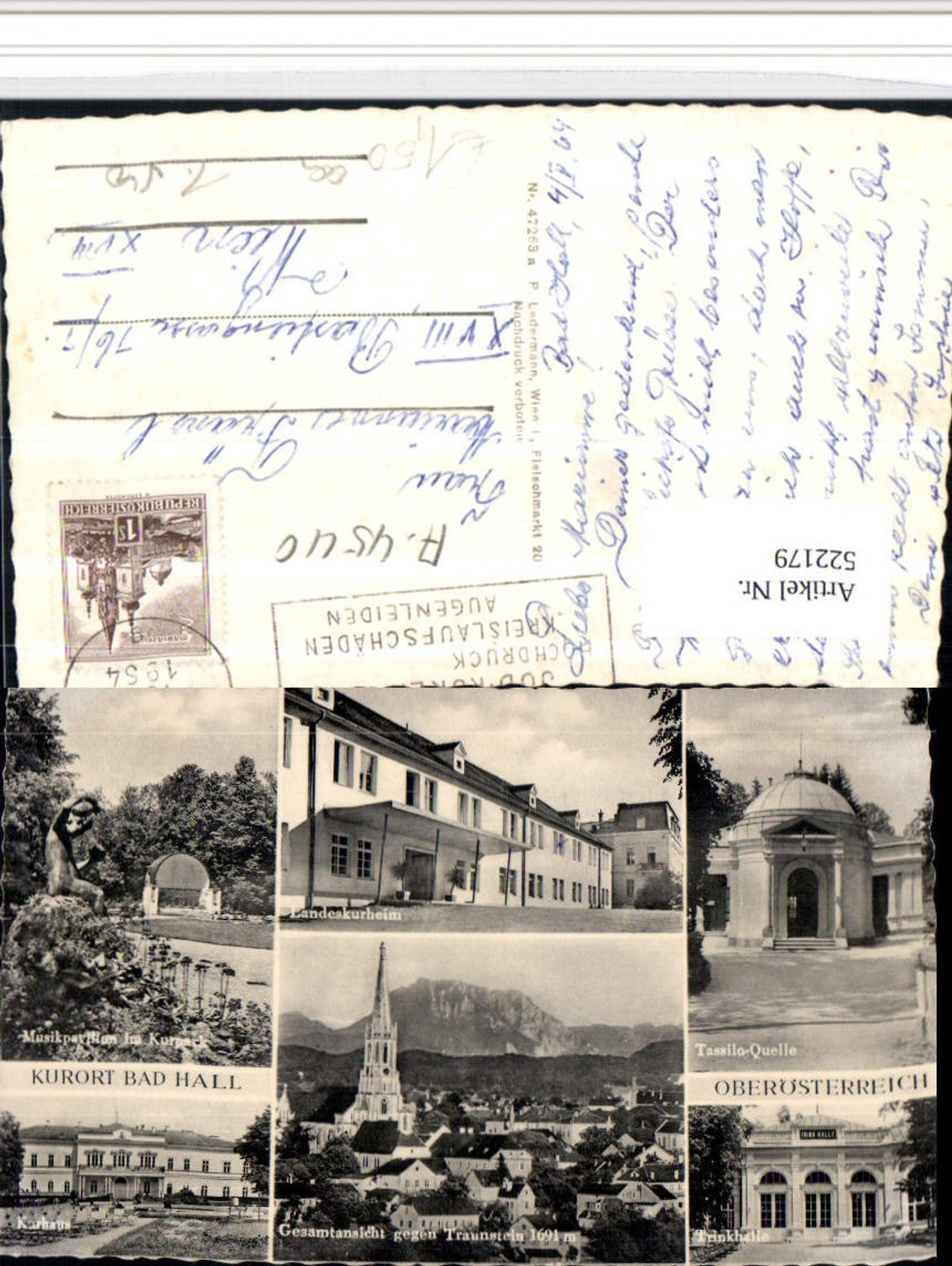 522179,Bad Hall Totale Trinkhalle Kurhaus Kurheim Mehrbildkarte