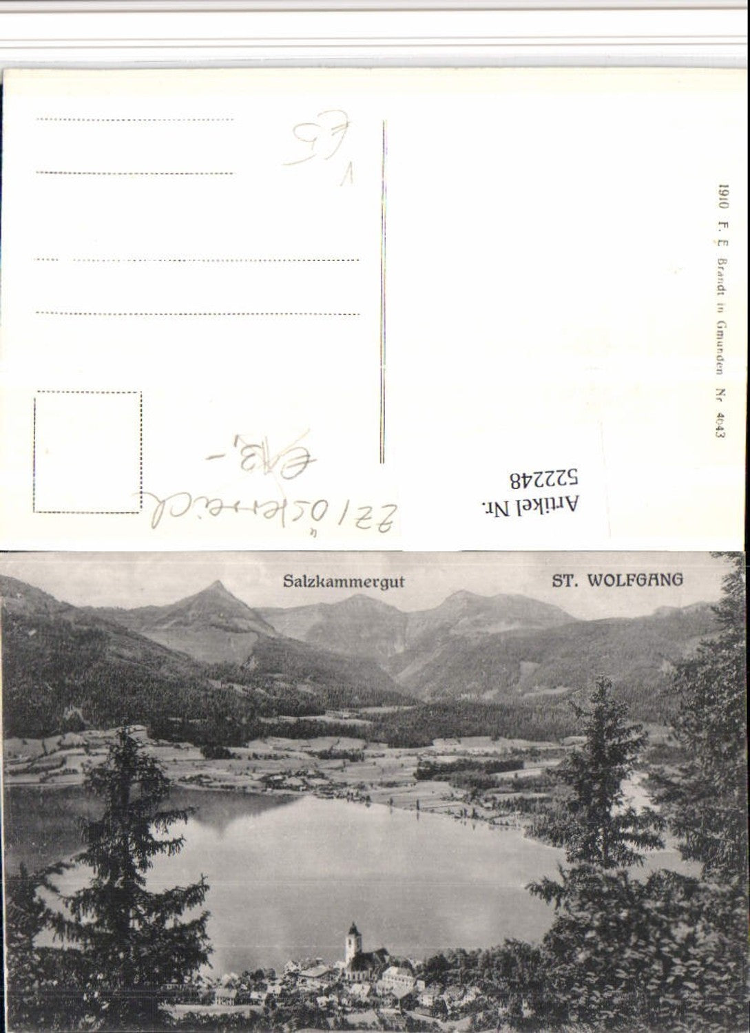 522248,St. Wolfgang Totale Bergkulisse pub F.E. Brandt 4643