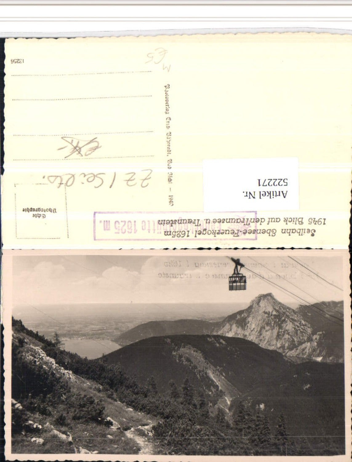 522271,Seilbahn Ebensee – Feuerkogel m. Traunsee Bergkulisse