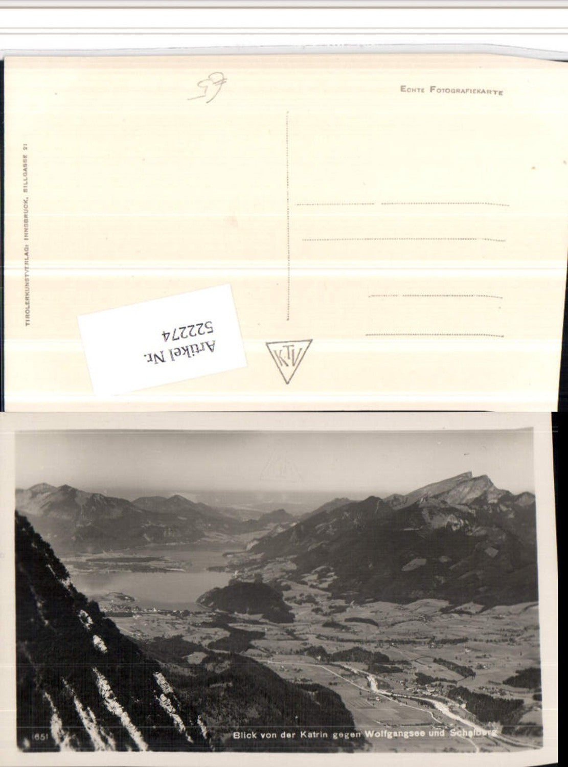 522274,Blick von d. Katrin b. Bad Ischl geg. Wolfgangsee u. Schafberg