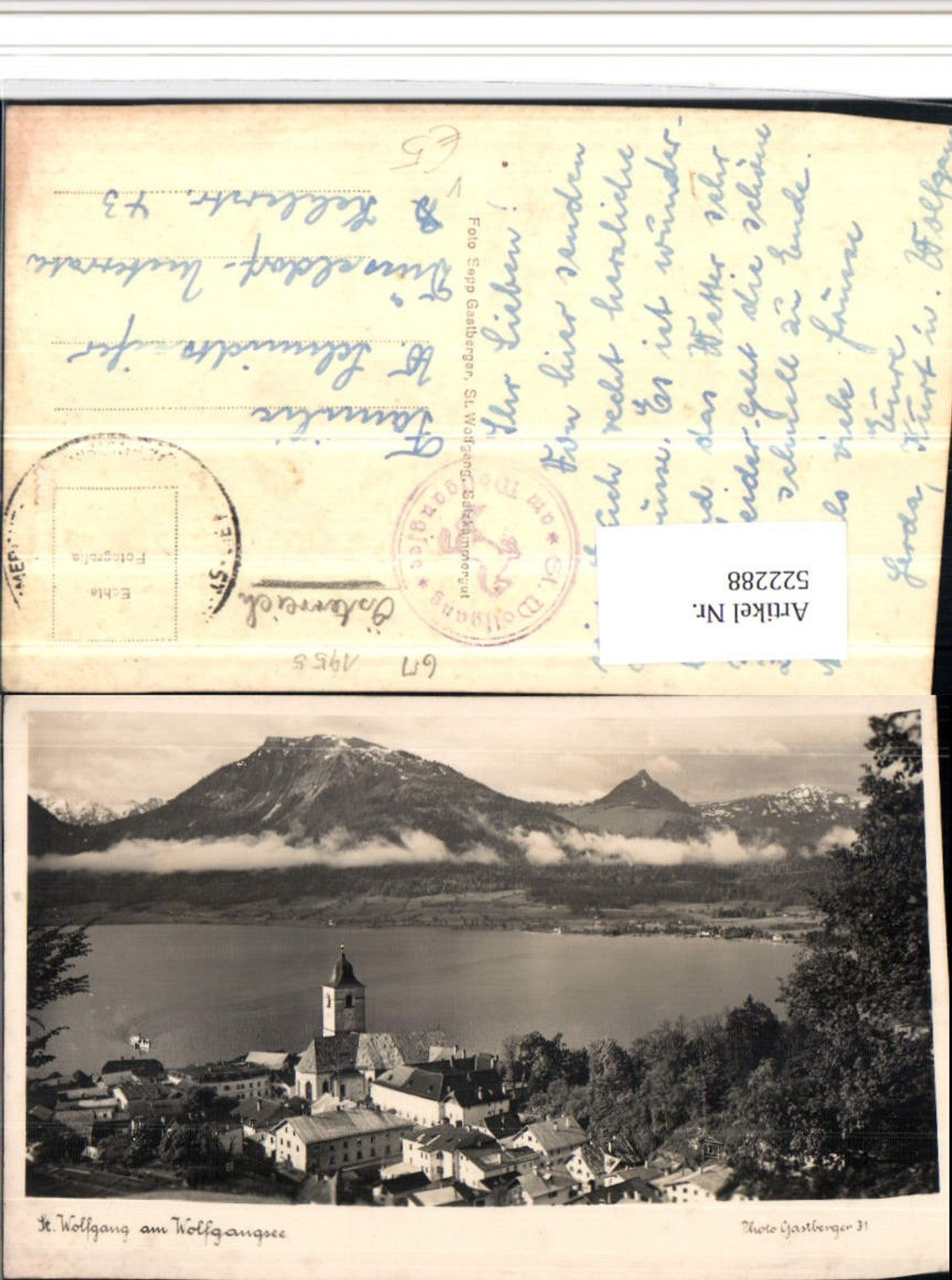 522288,St. Wolfgang am Wolfgangsee Totale Bergkulisse pub Gastberger 31