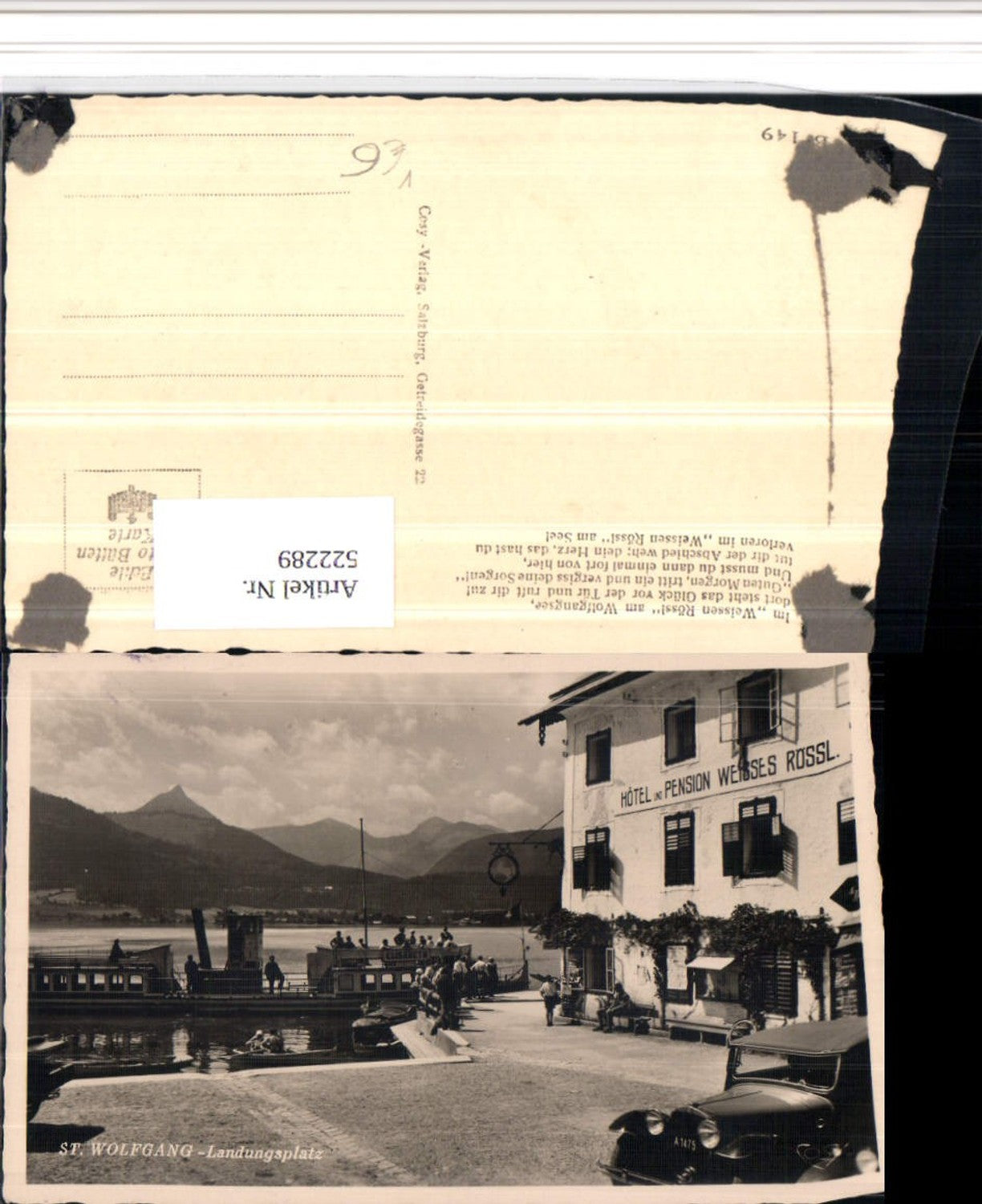 522289,St. Wolfgang Hotel Weißes Rössl Landungsplatz Dampfer pub Cosy