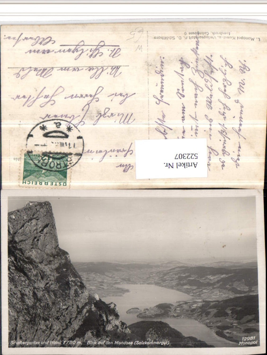 522307,Schafbergspitze u. Hotel m. Mondsee b. St. Wolfgang