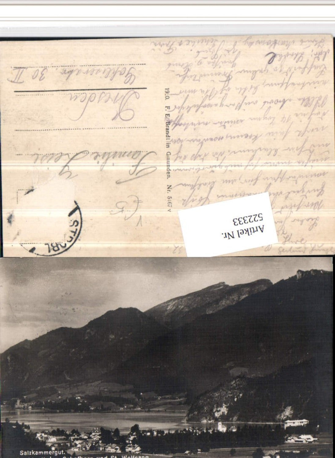 522333, Strobl am See Totale m. Schafberg Bergkulisse pub Brandt 5167