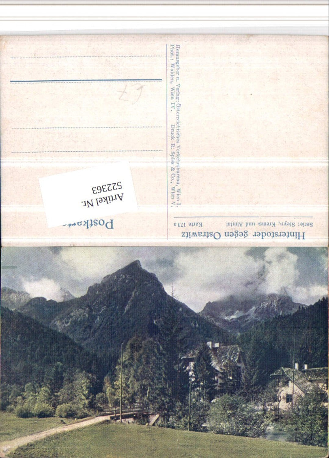 522363,Hinterstoder geg. Ostrawitz Bergkulisse