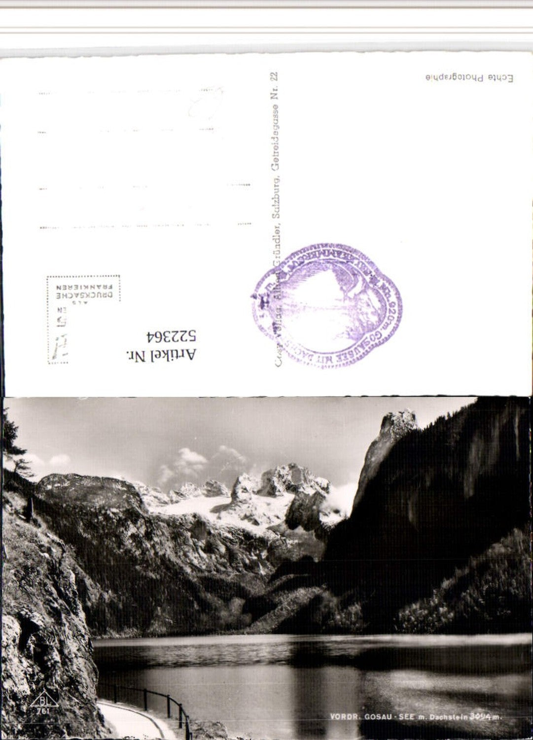 522364,Vorderer Gosausee b. Gosau m. Dachstein Bergkulisse