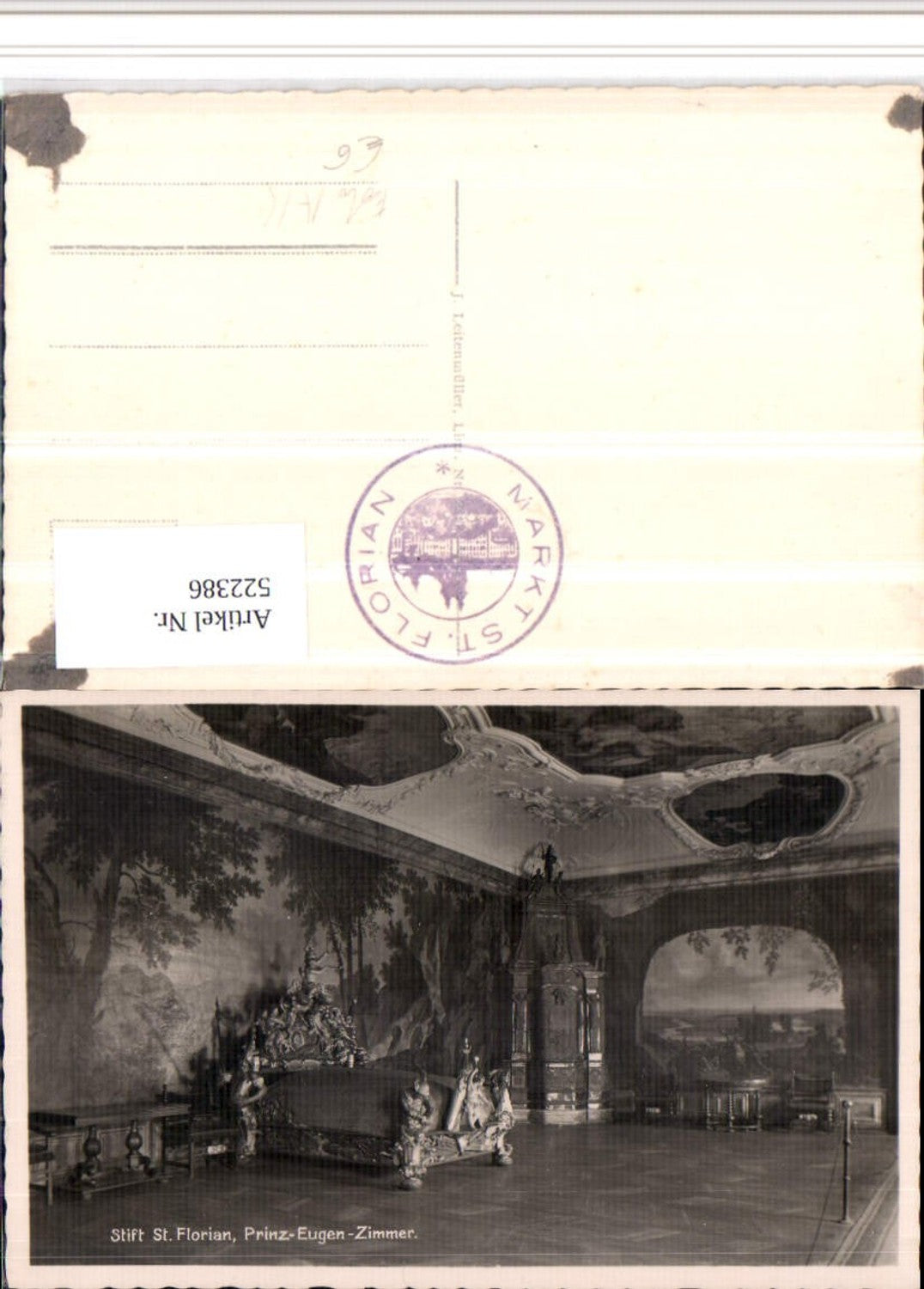522386,Stift St. Florian Prinz-Eugen-Zimmer Innenansicht