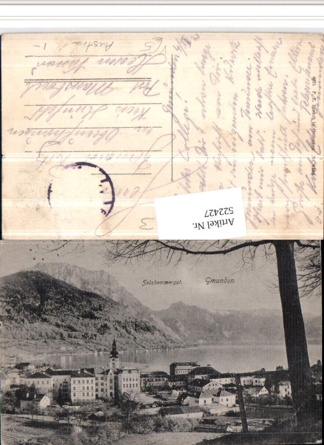 522427,Gmunden Teilansicht Bergkulisse pub F.E. Brandt 4504