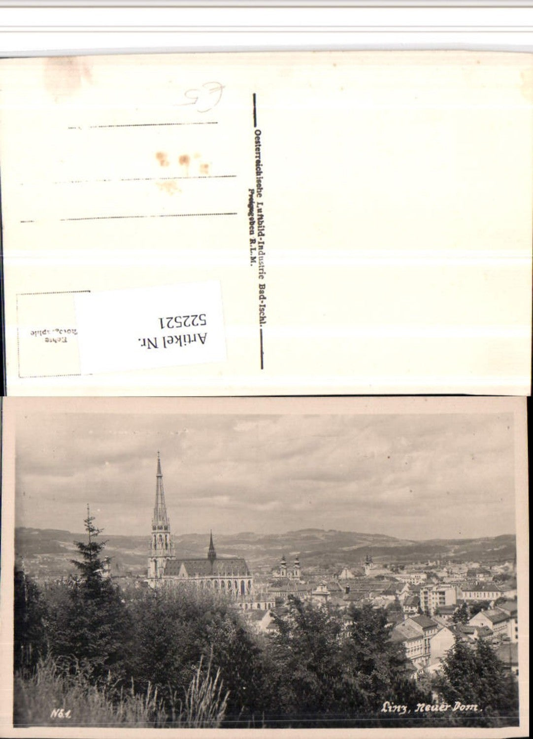 522521,Linz an d. Donau Teilansicht m. Dom Kirche