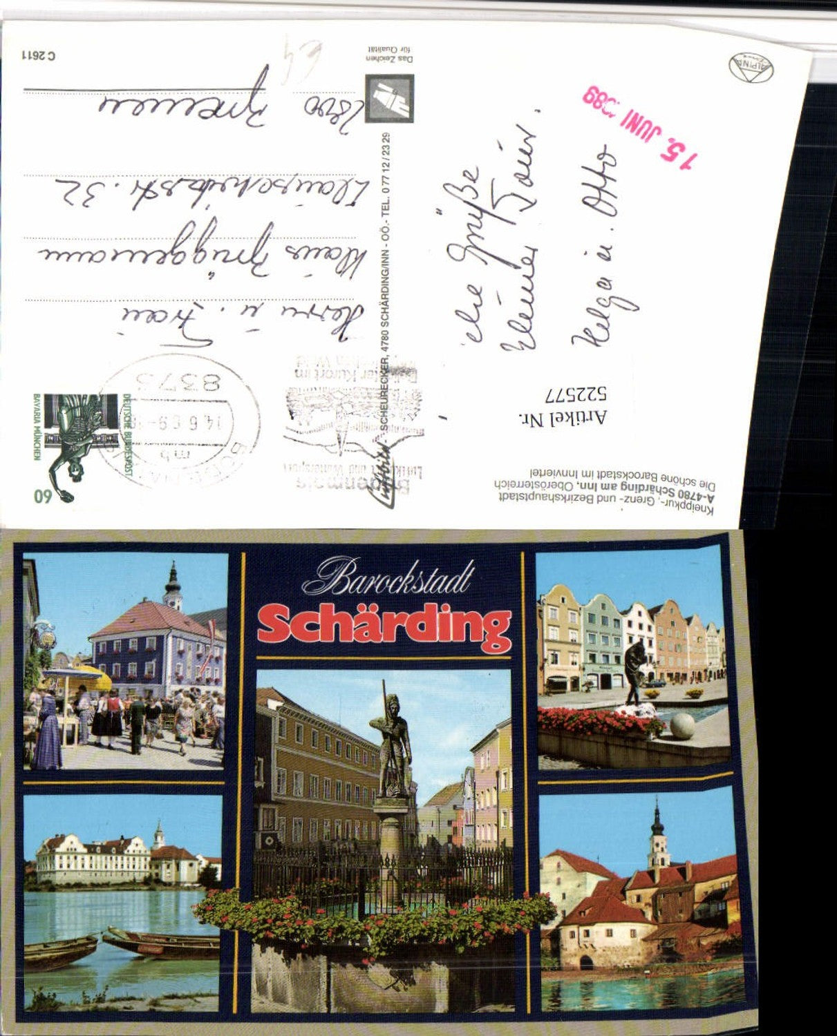 522577,Schärding am Inn Brunnen Rathaus Mehrbildkarte