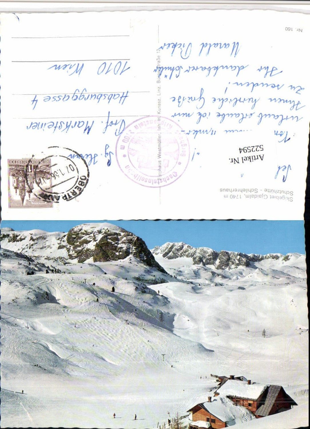 522594,Gjaidalm b. Obertraun Schutzhütte Bergkulisse Winterbild