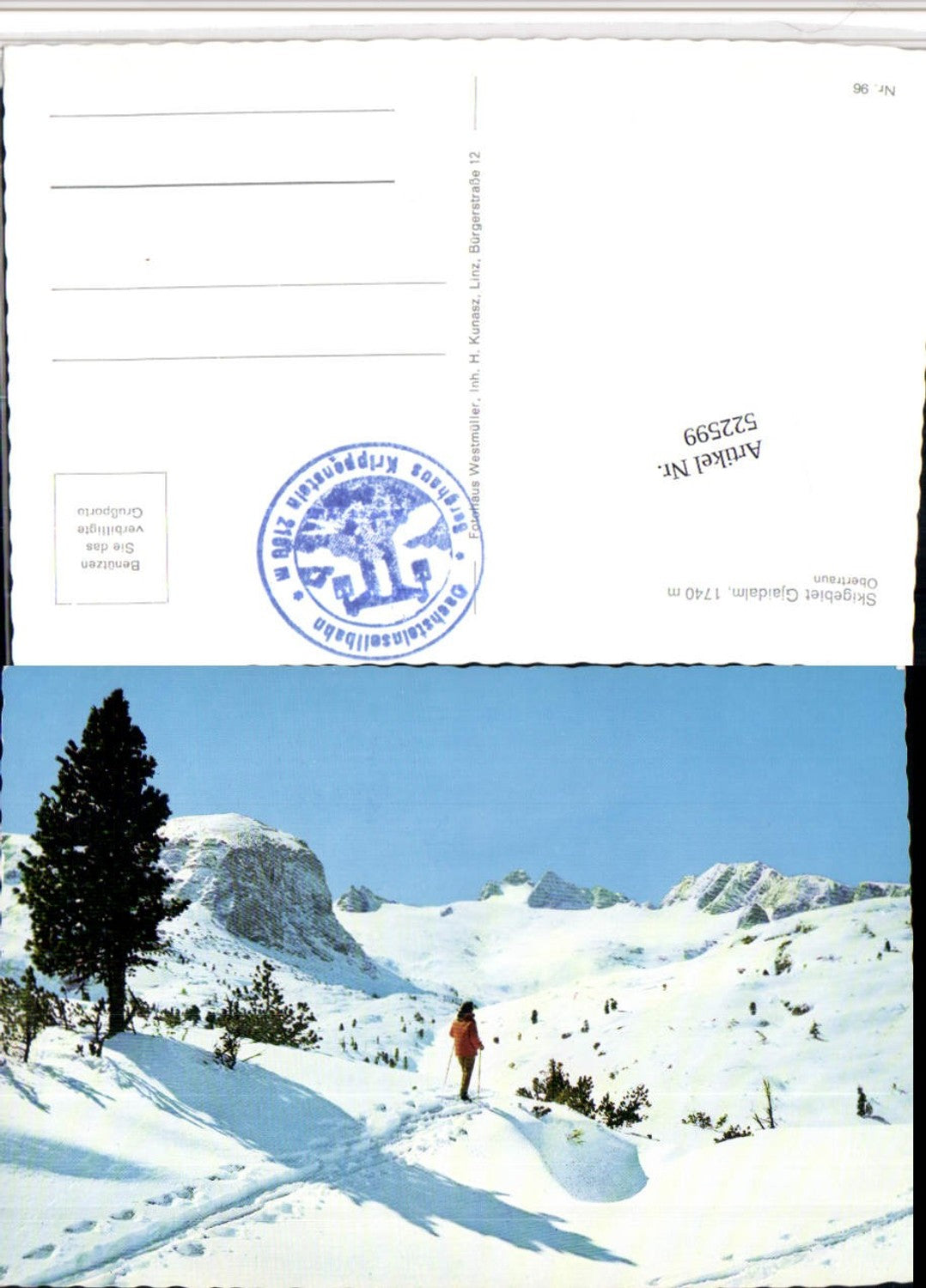 522599,Gjaidalm b. Obertraun Bergkulisse Tourengeher Winterbild