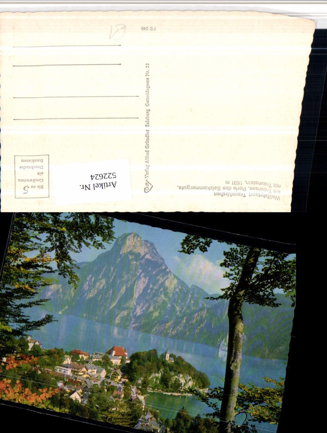 522624,Traunkirchen am Traunsee Totale m. Traunstein Bergkulisse