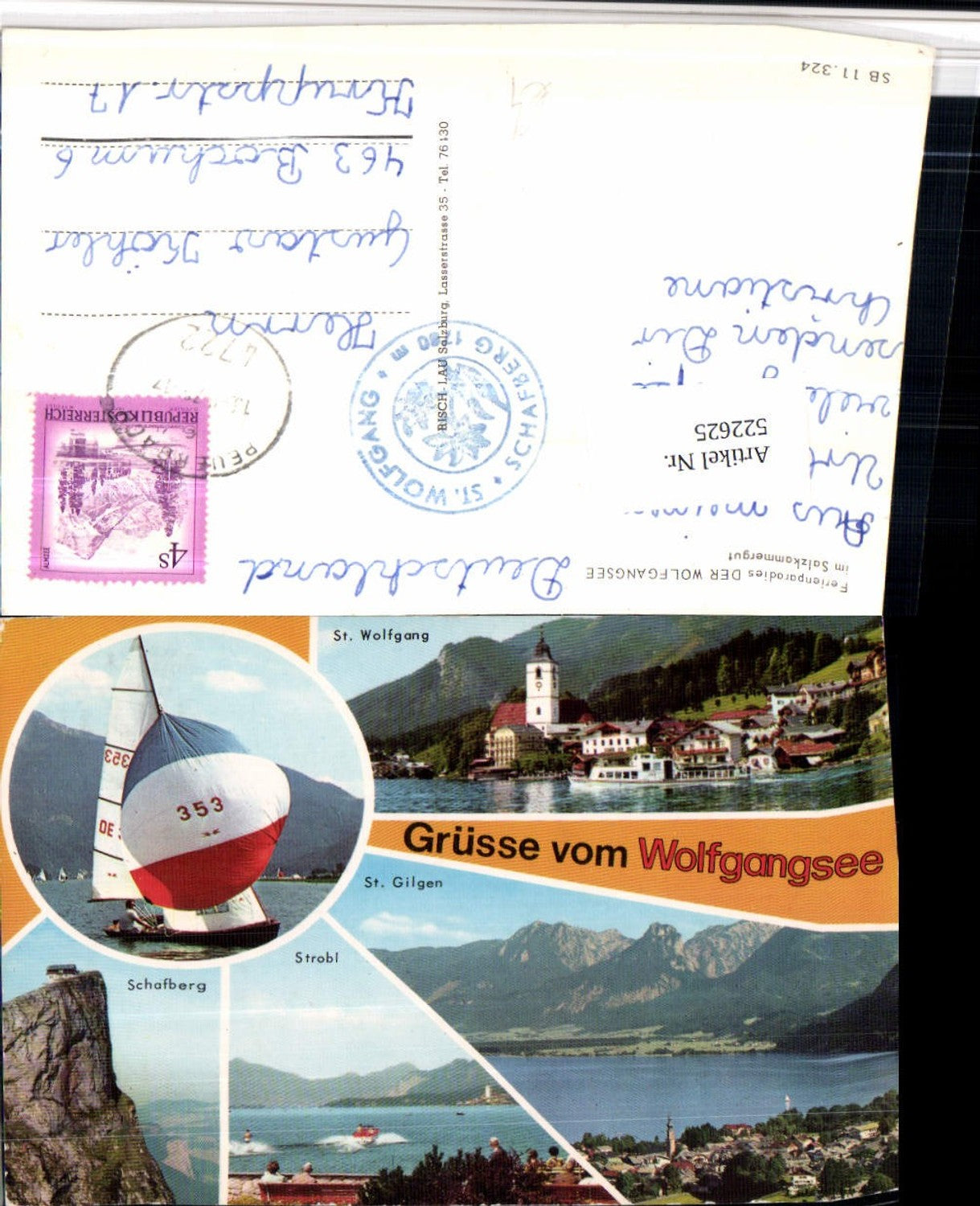 522625,St. Wolfgang am Wolfgangsee Segelboot Schafberg Mehrbildkarte