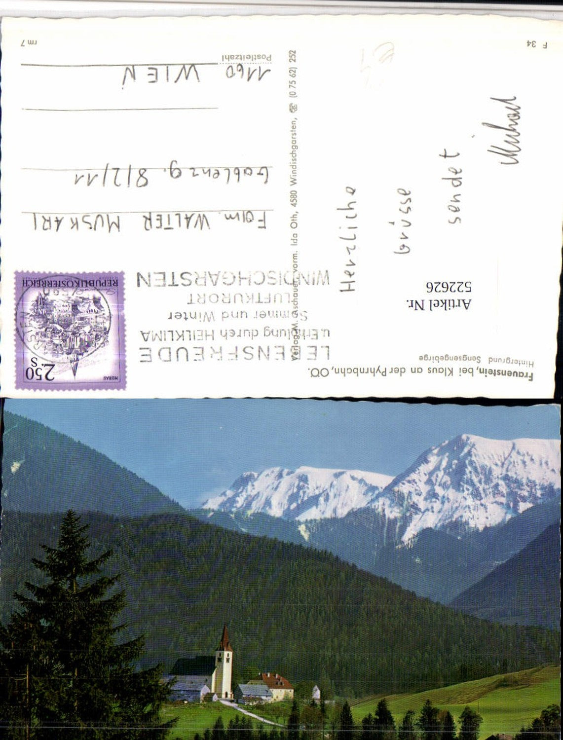 522626,Frauenstein b. Klaus an d. Pyhrnbahn Kirche Bergkulisse