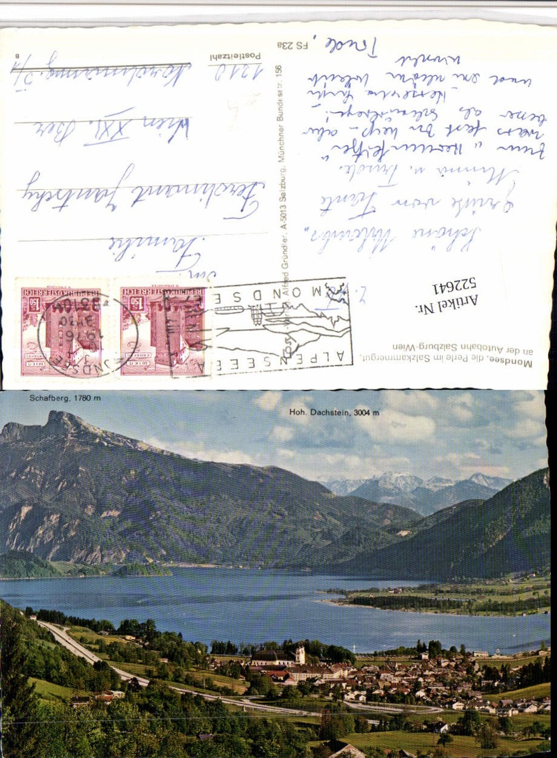 522641,Mondsee Totale m. Schafberg Dachstein Bergkulisse