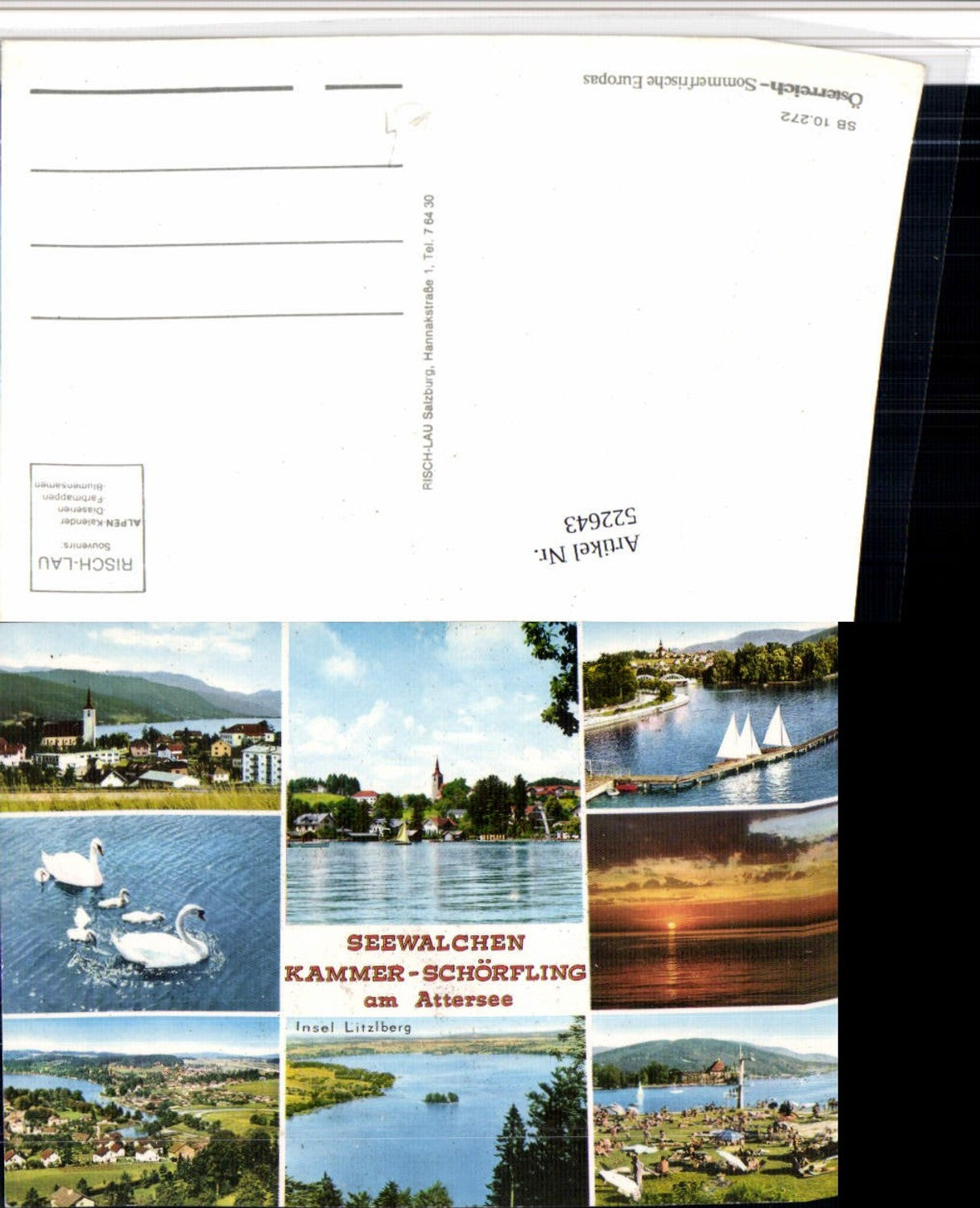 522643,Seewalchen Kammer Schörfling am Attersee Totale Strandbad Mehrbildkarte