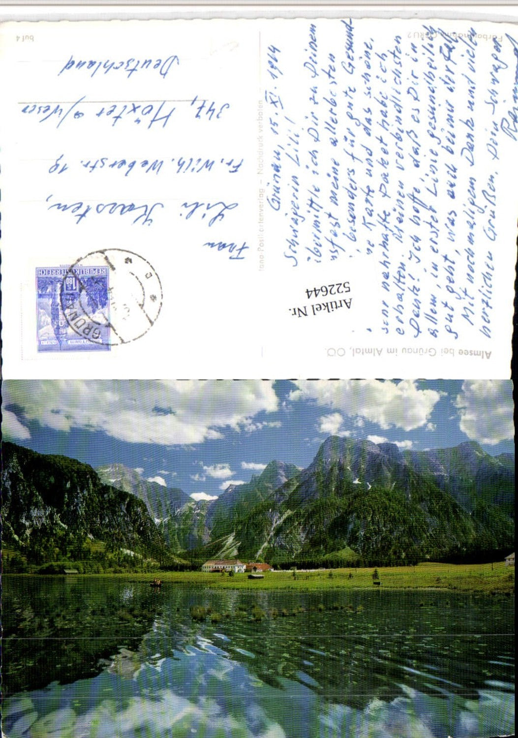 522644,Almsee See b. Grünau im Almtal Bergkulisse