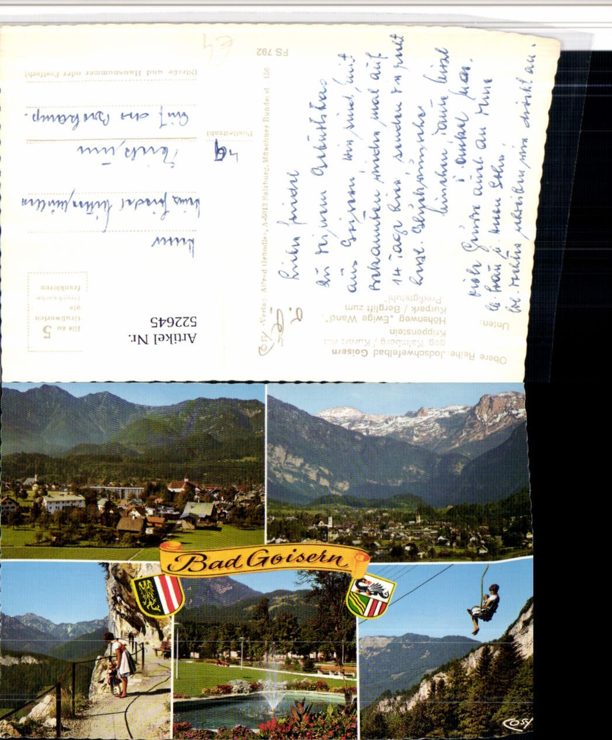 522645,Bad Goisern Totale Sessellift Höhenweg Mehrbildkarte pub Cosy