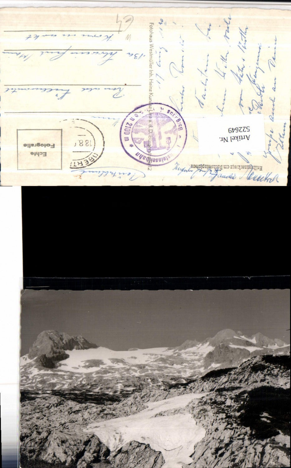 522649,Heilbronnerkreuz am Dachstein b. Obertraun Bergkulisse