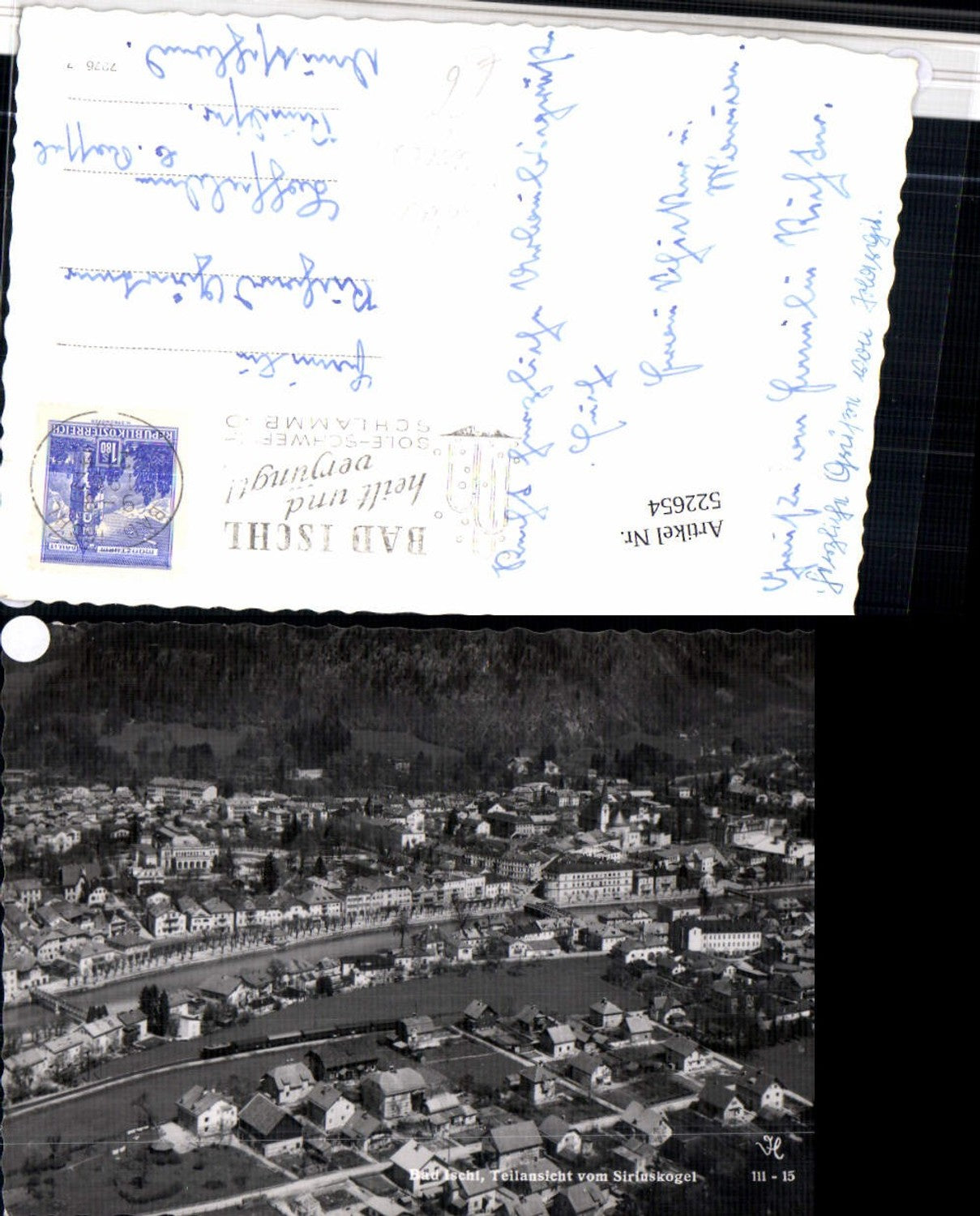 522654,Seltene Fliegeraufnahme Bad Ischl Teilansicht vom Siriuskogel