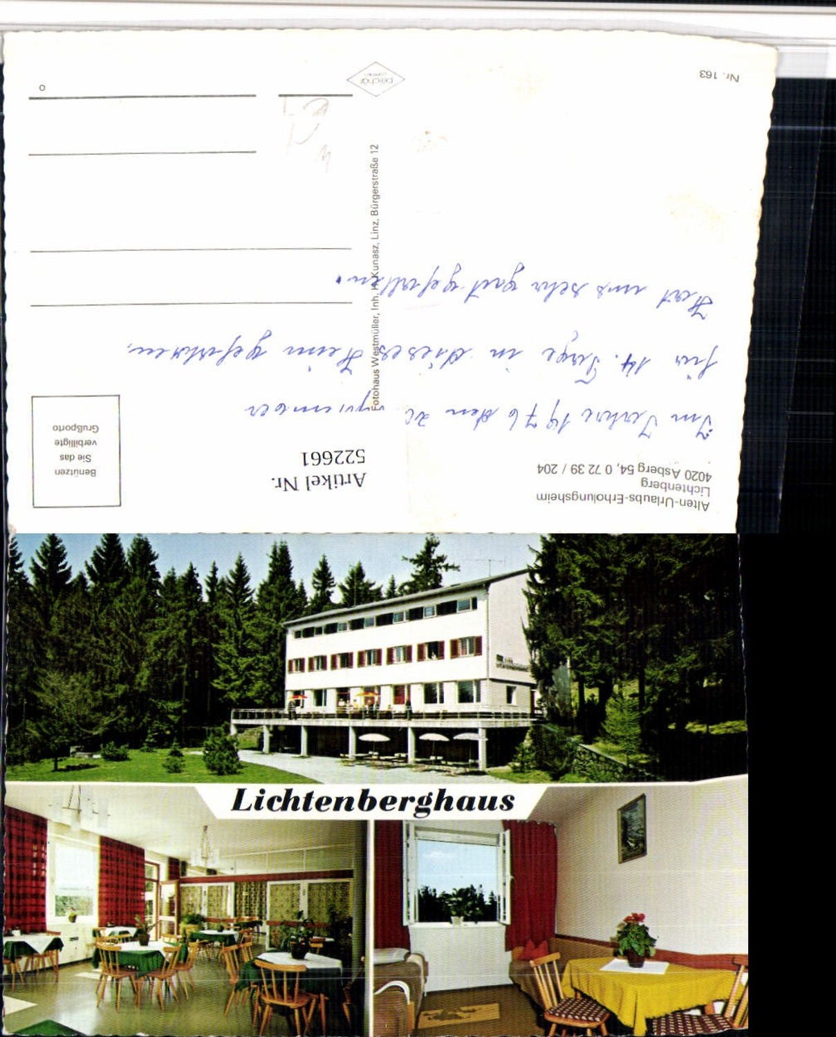 522661,Asberg b. Linz Erholungsheim Lichtenberg Mehrbildkarte