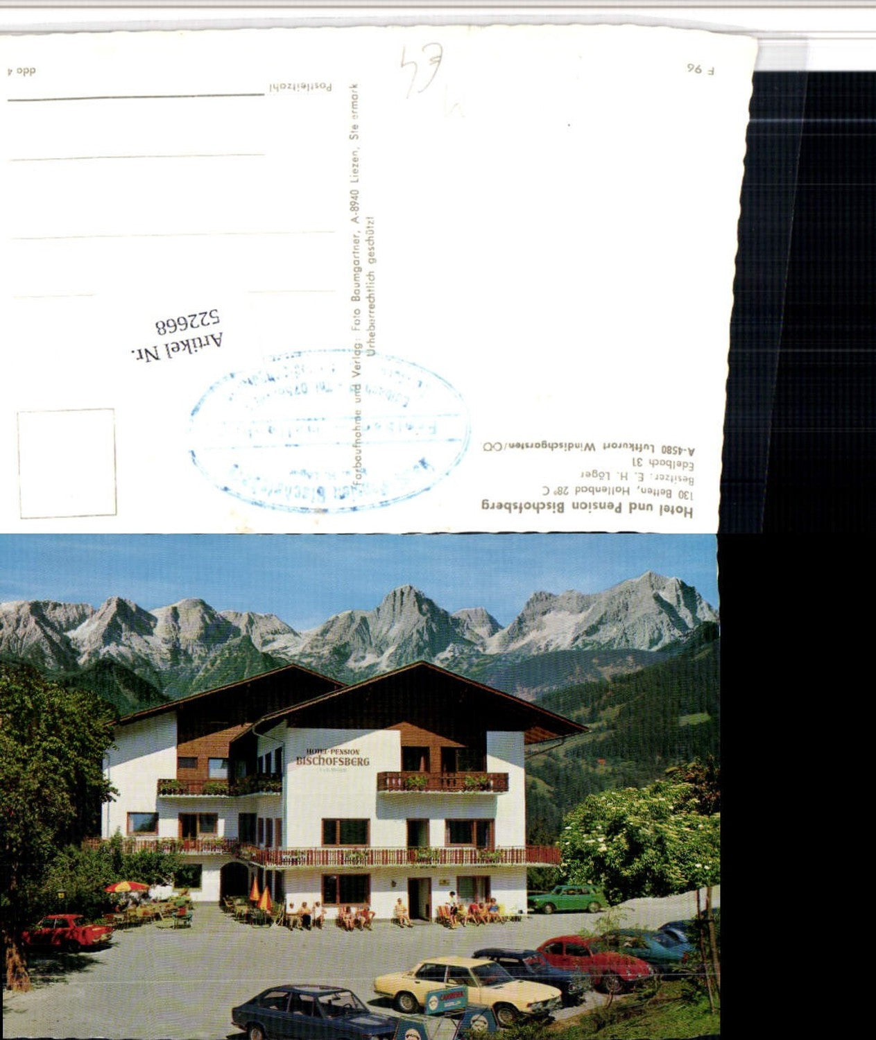 522668,Windischgarsten Hotel Pension Bischofsberg Bergkulisse Autos
