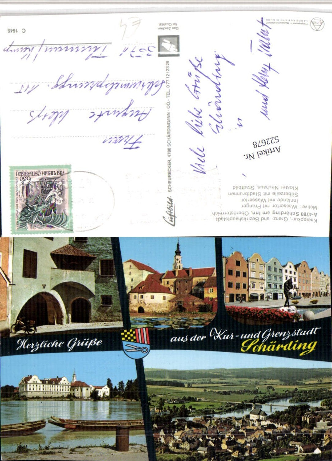 522678,Schärding am Inn Totale Wassertor Kloster Mehrbildkarte